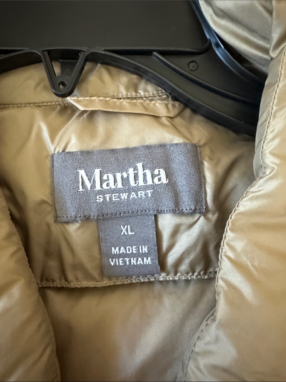 Martha Stewart Short Sleeve Puffer Vest in Light Taupe - Picture 3 of 8